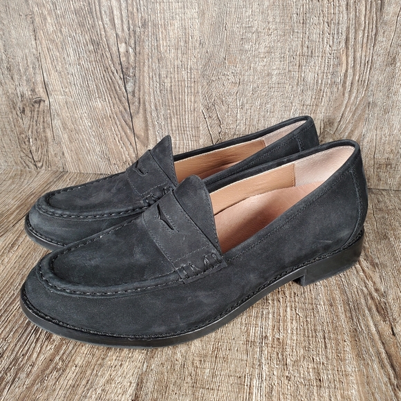 Vionic Waverly Women's Size 6 Black Suede Leather Penny Loafers Shoes - Picture 3 of 12